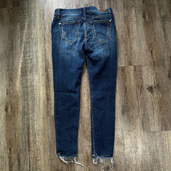 Judy Blue Skinny Fit Jeans 5/27 Dark Wash Distressed  Denim - Picture 3 of 3